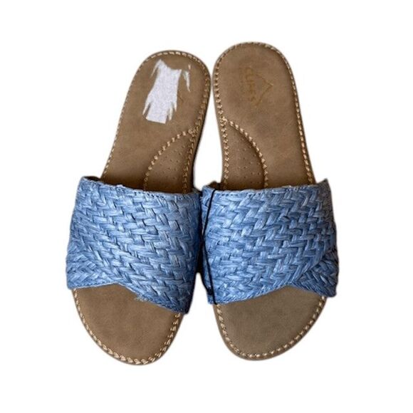 NWOT Cliffs by White Mountain Women's Flawless Slide Sandal in Blue Raffia Size - Picture 7 of 9